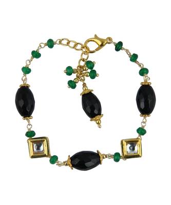 Green and Jade Beads 7 inch Bracelet for Women 1