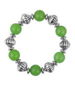 Green Quartz Beads 8 inch Stretchable Bracelet for Women