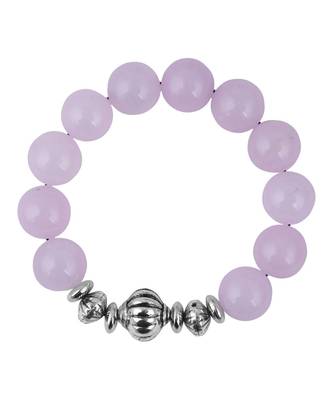 Pink Quartz Beads 7.5 inch Stretchable Bracelet for Women 1