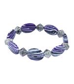 Oval Shaped Mosaic Beads Stretchable 7.5 inches Bracelet