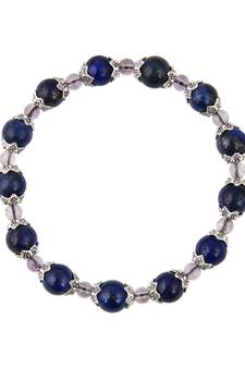 Lapis Lazuli and Amethyst Brazilian Beads Bracelet