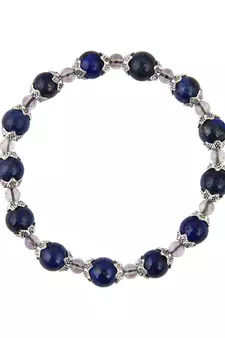 Lapis Lazuli and Amethyst Brazilian Beads Bracelet