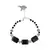 Black Line Agate, Black Onyx and Rose Quartz Beads Bracelet