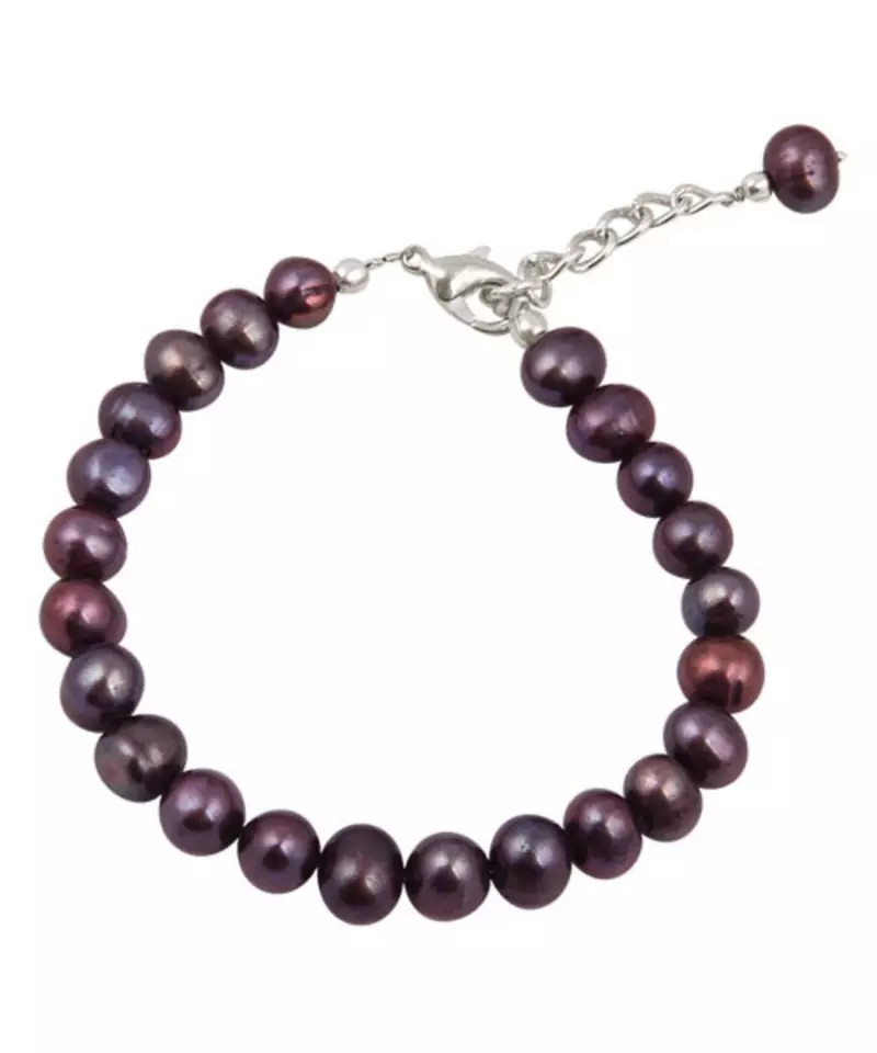 Pearlz Ocean 7.5 Inches Dyed Purple Fresh Water Pearl Bracelet