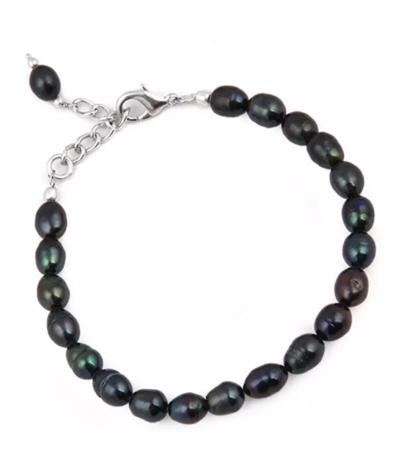 Pearlz Ocean 7.5 Inch Dyed Black Fresh Water Pearl Bracelet