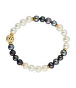 PearlzGallery Rainbow Shell Pearl And Freshwater Pearl Stretchable 7.5 Inches Pearl Bracelet For Girls & Women