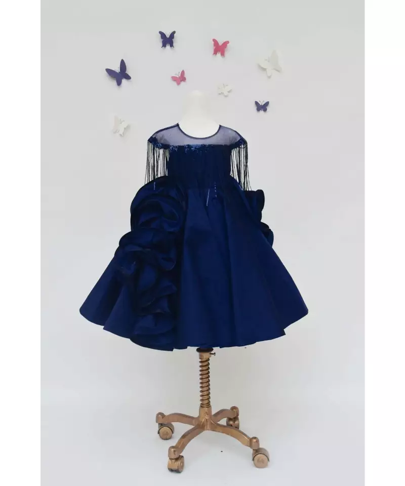Dark Blue Silk Gown