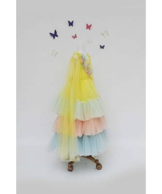 Hot Pink Choli With Yellow Organza Lehenga 2