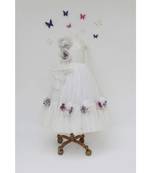 Blue Organza One Off Shoulder Style Frock