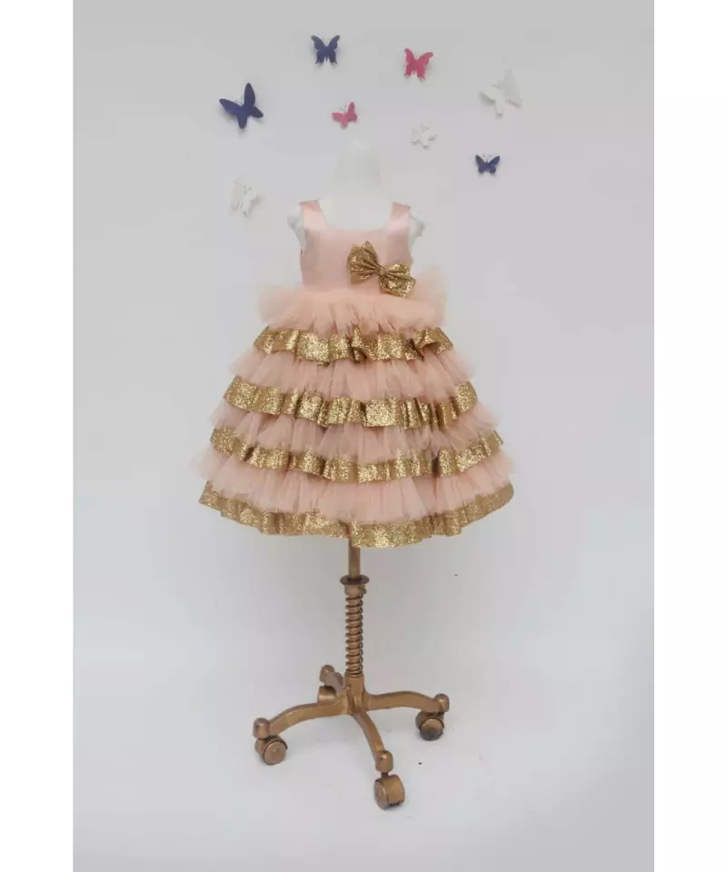 Peach Net Dress