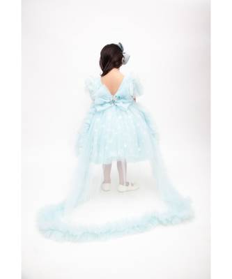 Peach Sequins High Low Dress 5