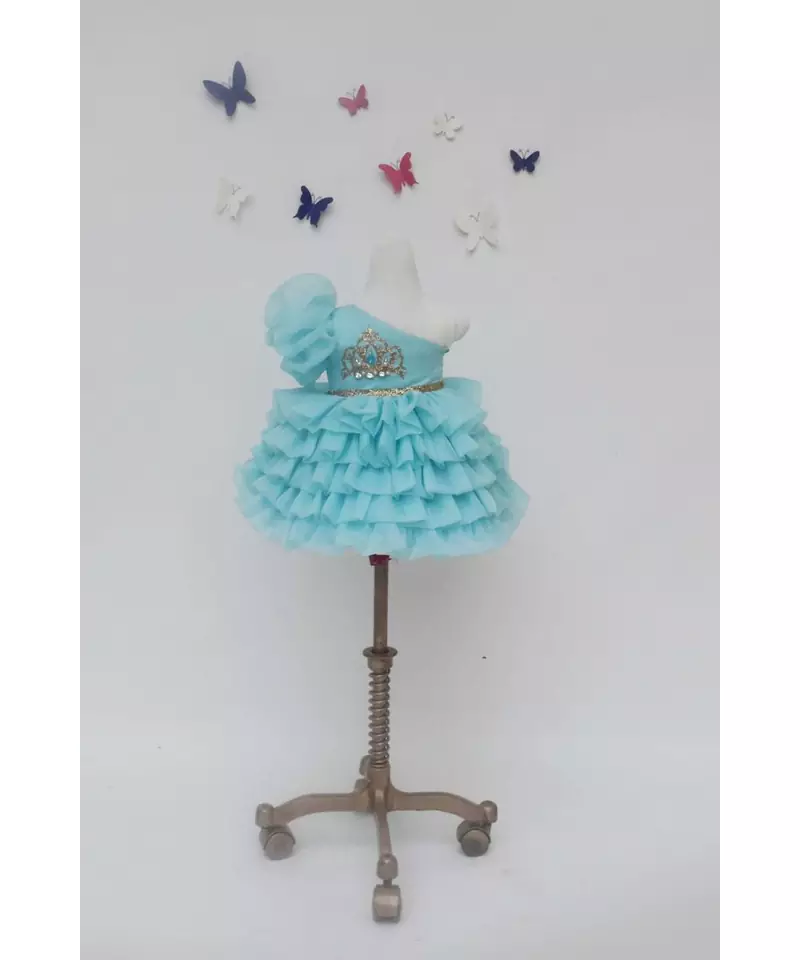 Blue Organza Frock