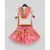 Off White Kurta with Pink Kotta Print Fabric Sharara and Dupatta Set