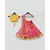 Yellow Sequins Choli with Coral Organza Lehenga and Dupatta