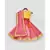 Yellow Sequins Choli with Coral Organza Lehenga and Dupatta