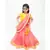 Yellow Sequins Choli with Coral Organza Lehenga and Dupatta