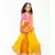 Hot Pink Choli with Yellow Organza Lehenga