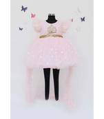 Pink Gotta Anarkali With Green Net Frills