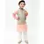 Green Print Jacket with Peach Kurta Set