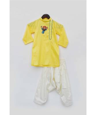 Yellow Kurta Dhoti Set 1