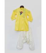 Yellow Kurta with Off White Salwar