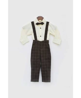 Lemon Yellow Shirt with Brown Checks Pant 1