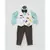Acqua Shirt with Off White Waist Coat and Brown Checks Pant
