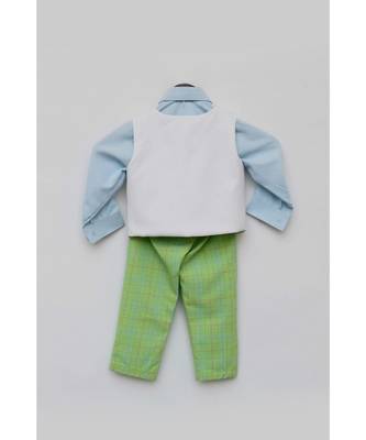 Green Check Pant with Balloons waist coat 2