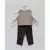 Dusty Brown Check Waist Coat with White Shirt and Pant