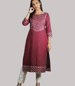 Magenta woven cotton kurtis