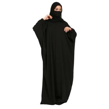 Basic Kaftan In Poly Moss Fabric 4