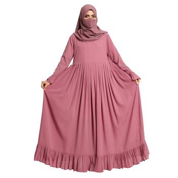 Designer Gown In Abaya Fit With Frills and Pleats. 5