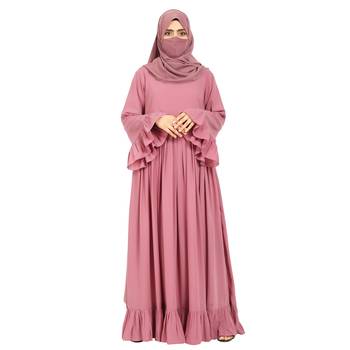 Designer Gown In Abaya Fit With Frills and Pleats. 6