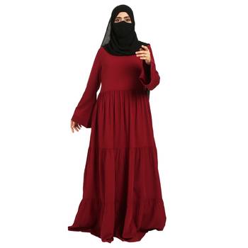 Layered Abaya With Frills 1