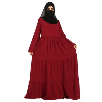 Layered Abaya With Frills 2