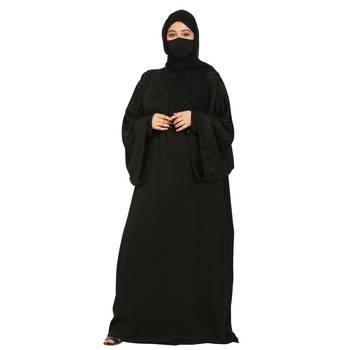Modest Kaftan With Stonework and Matching Hijab 1