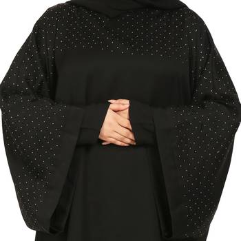 Modest Kaftan With Stonework and Matching Hijab 2