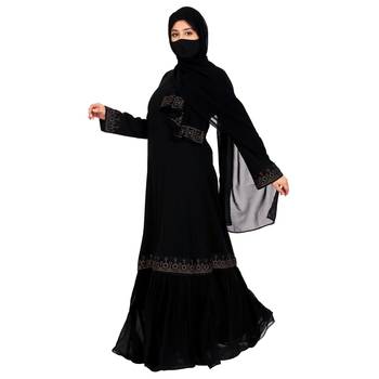 Modest Dress Gown With Stomework And Matching Hijab. 3