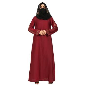 Modest Dress Gown With Stomework And Matching Hijab. 2