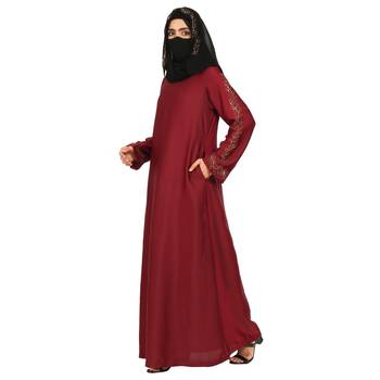Modest Dress Gown With Stomework And Matching Hijab. 3