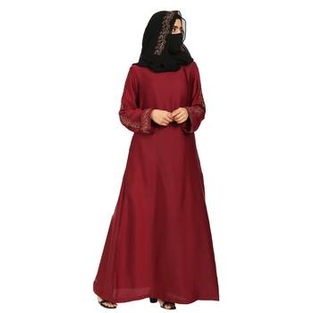 Modest Dress Gown With Stomework And Matching Hijab. 4