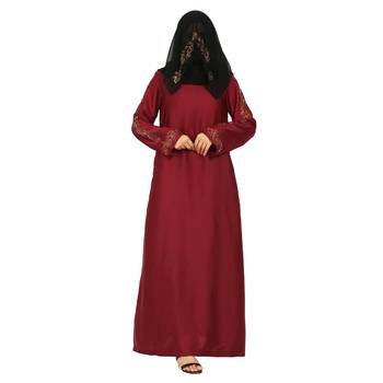 Modest Dress Gown With Stomework And Matching Hijab. 5