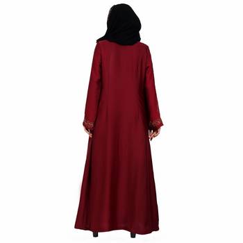 Modest Dress Gown With Stomework And Matching Hijab. 7