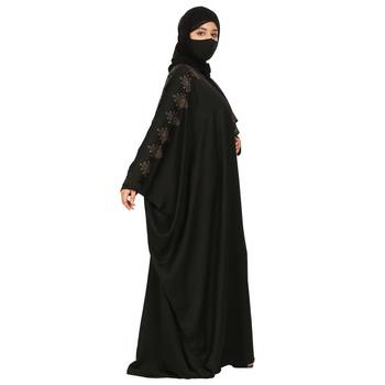 Modest Kaftan With Stonework and Matching Hijab 3