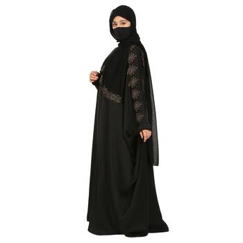 Modest Kaftan With Stonework and Matching Hijab 4