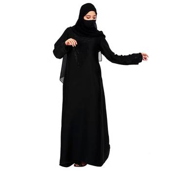 Modest Dress Gown With Stomework And Matching Hijab. 5