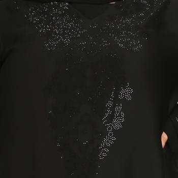 Modest Dress Gown With Stomework And Matching Hijab. 6