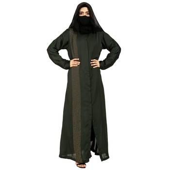 Modest Dress Gown With Stomework And Matching Hijab. 4