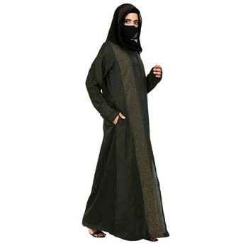 Modest Dress Gown With Stomework And Matching Hijab. 5
