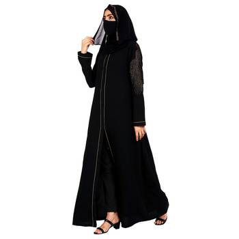 Modest Dress Gown With Stomework And Matching Hijab. 5